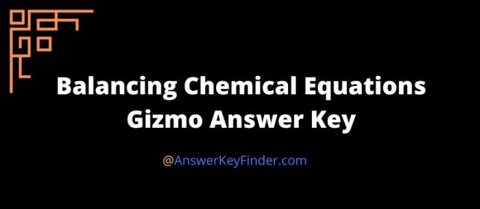 Chemical equations gizmo answer key