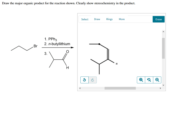 Draw the two major organic products of the reaction shown.