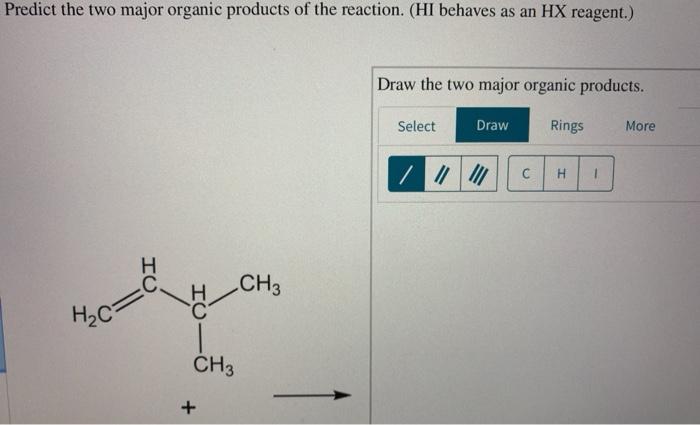 Draw following organic major reaction include chegg detailed please well question